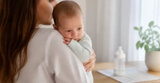 Kūdikio atpylimai po maitinimo ant mamos rankų