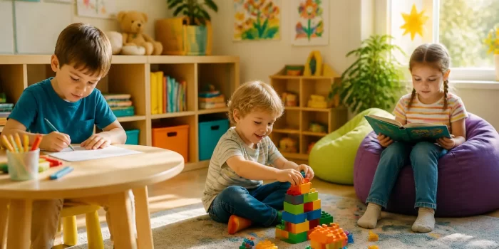 Vaikai užsiima kūrybine veikla, atskleidžiančia jų talentus