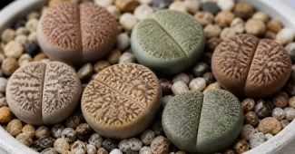 Gyvieji akmenys litopai lithops vazonėlyje